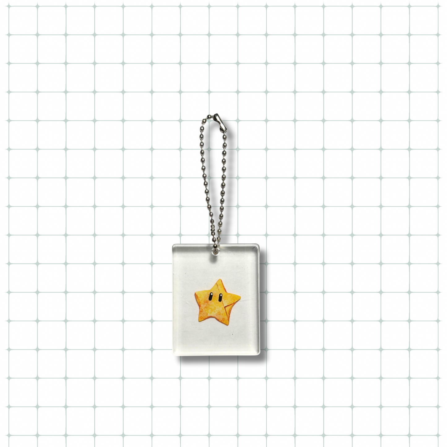 Mario Super Star Block Keychain