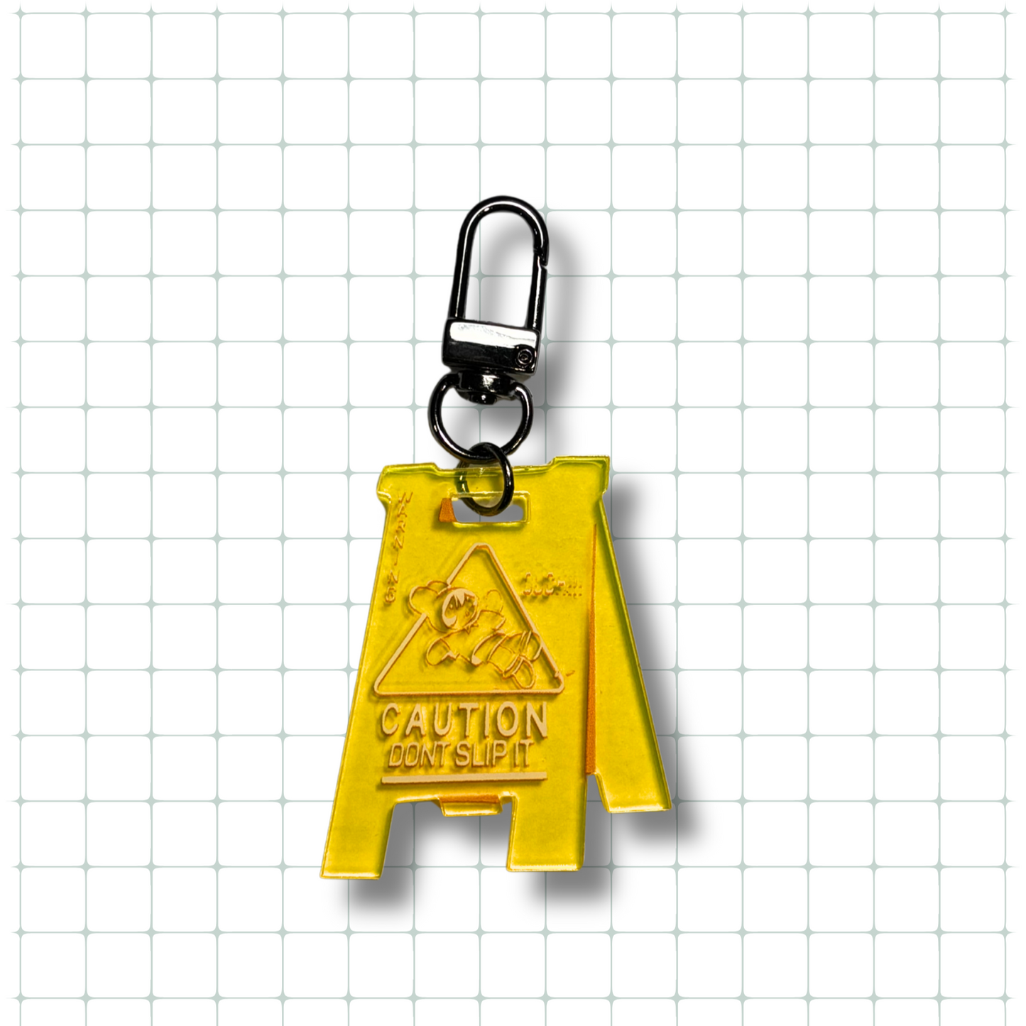 Caution Sign Keychain