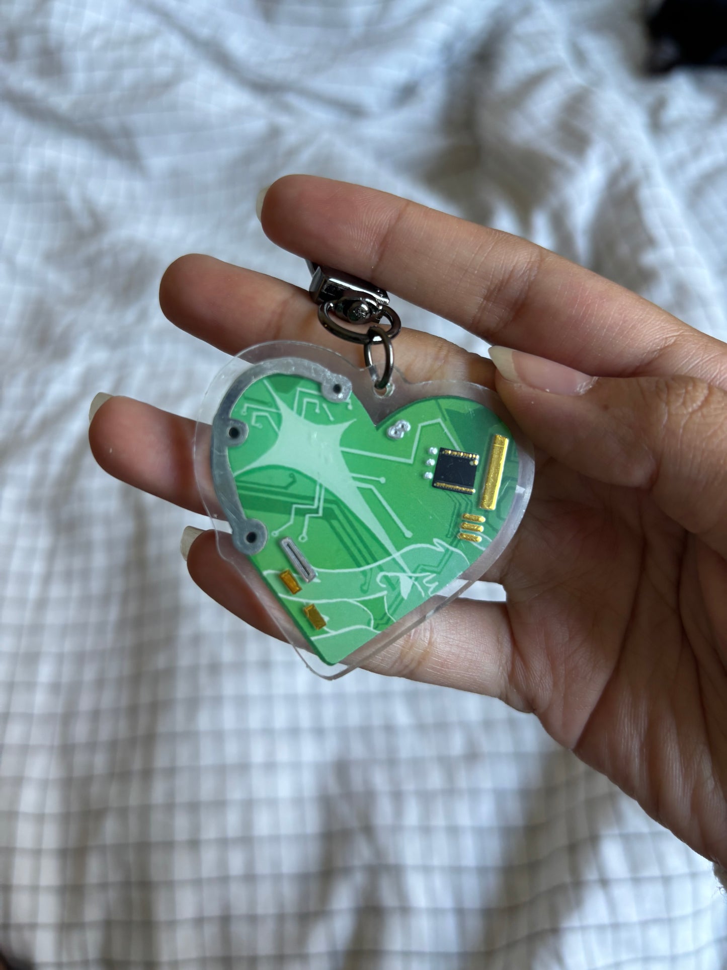 Computer Heart Keychain