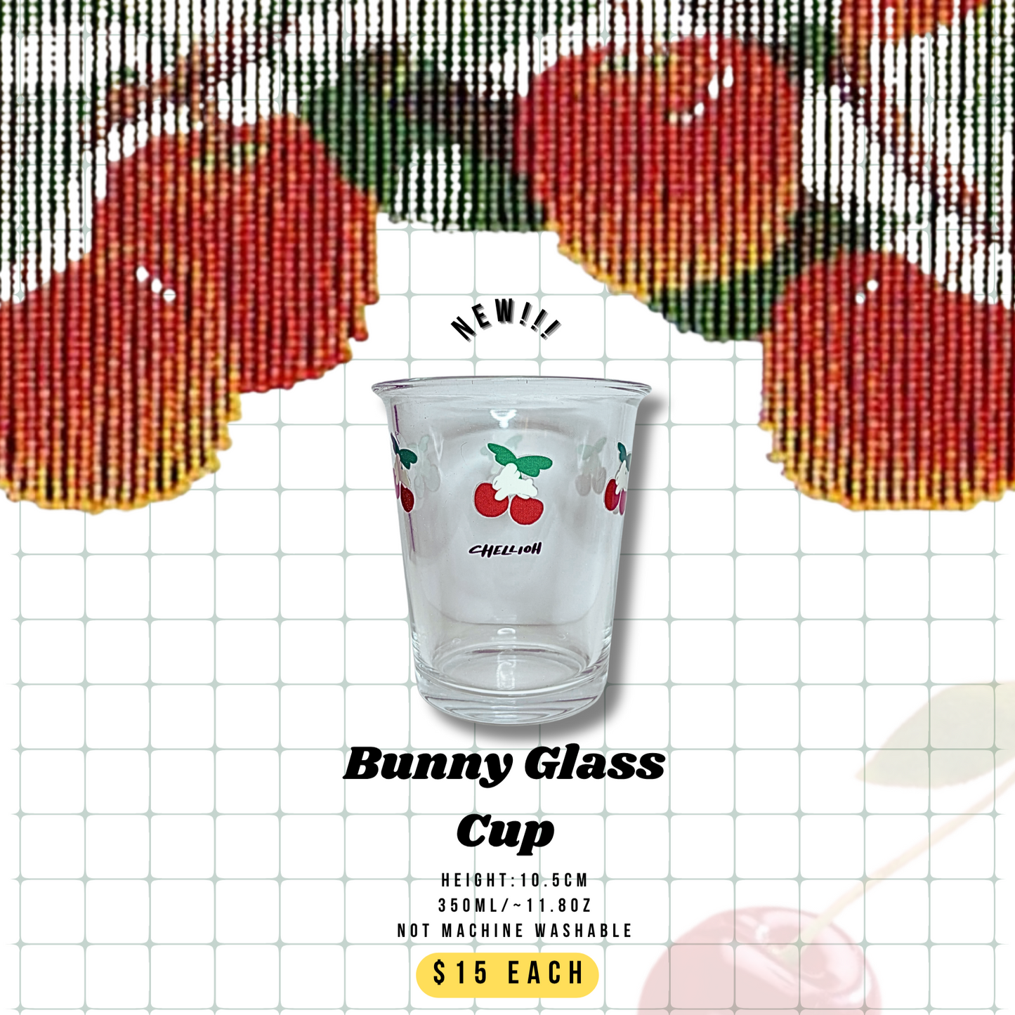 Cherry Bunny Glass Cup