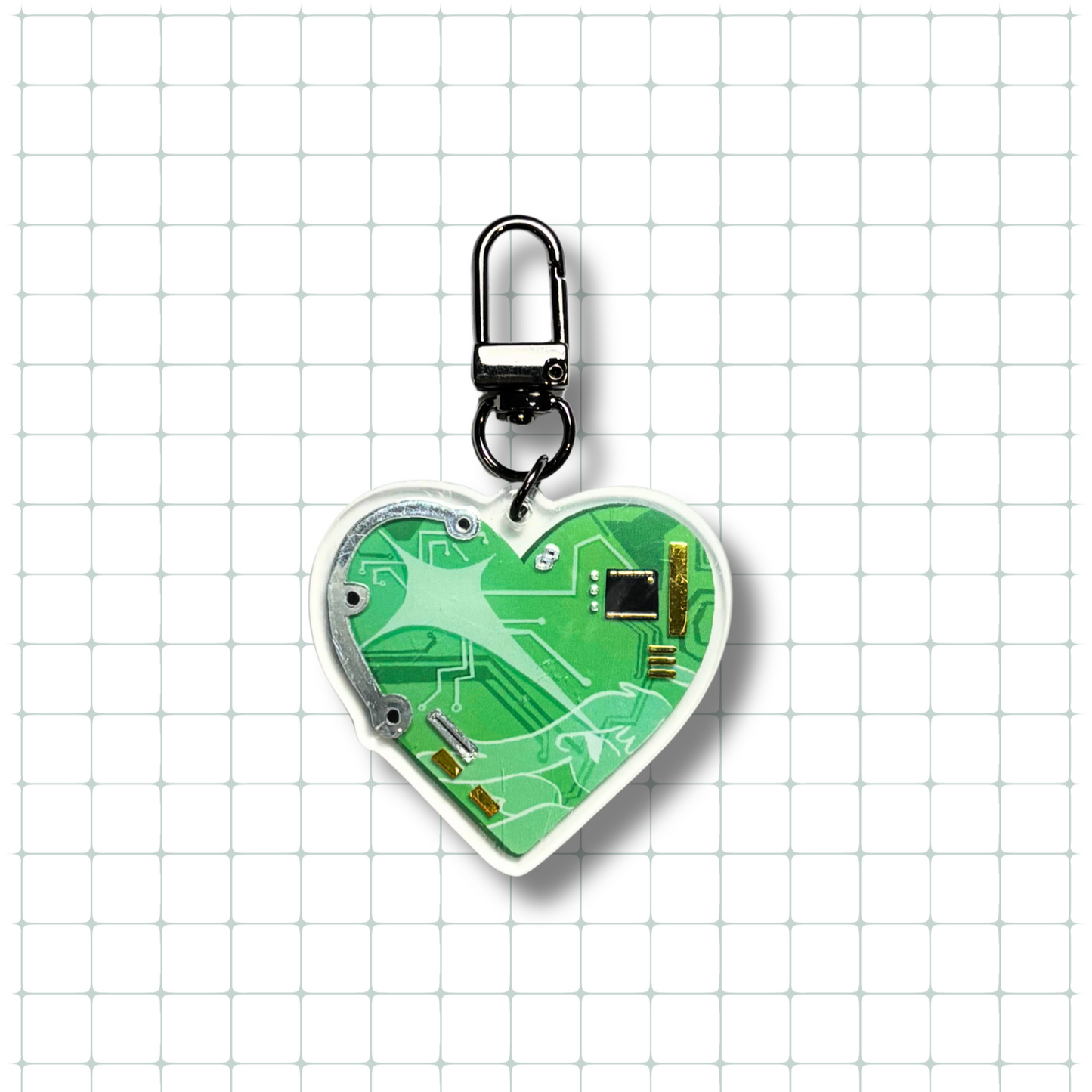 Computer Heart Keychain